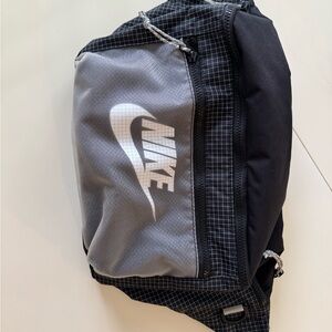 Nike Black and Gray Belt Bag with Swoosh Logo